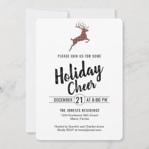 Invitation Plaid Reindeer Holiday Cheval