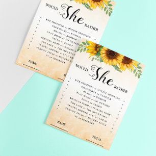 Invitation Plairait-elle Plutôt Sunflower Bridal Game Invitat