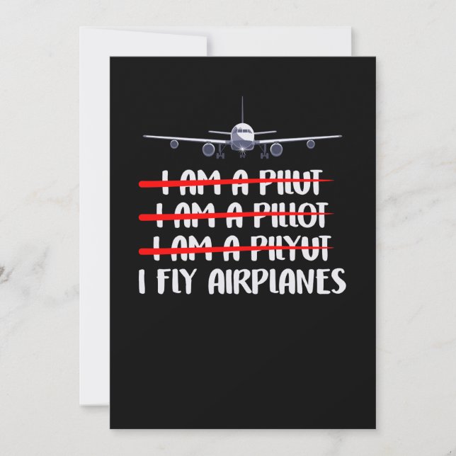 Invitation Plaisanterie de pilote d'avion de Cute & Funny I (Devant)