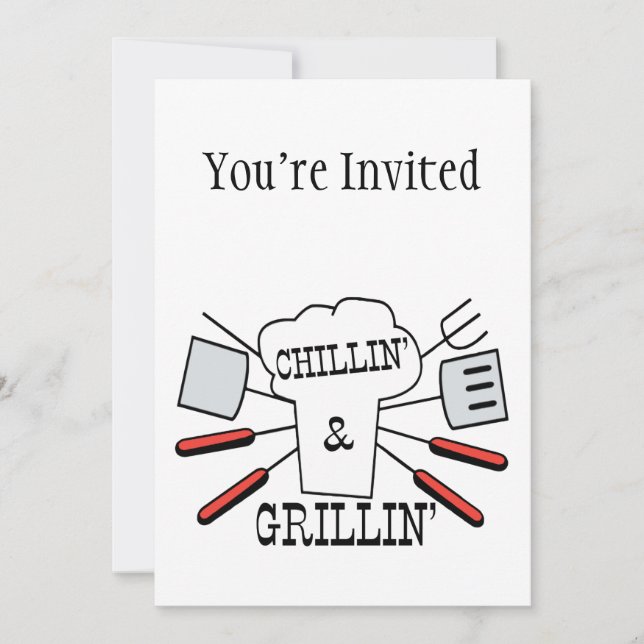 Invitation Plaisir au barbecue Chillin & Grillin (Devant)