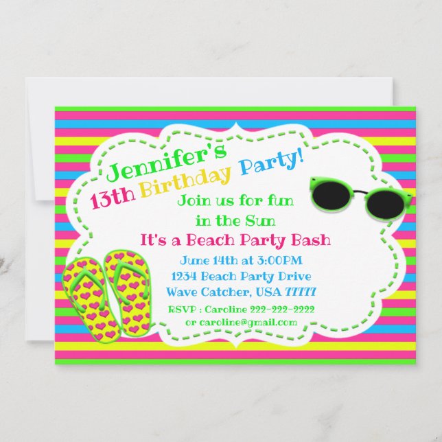 Invitation Plaisir Au Soleil Flip Flop Lunettes de soleil Pla (Devant)