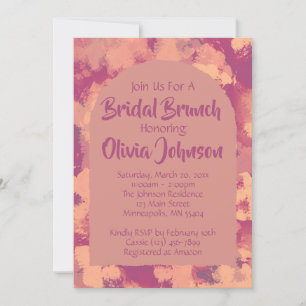 Invitation Plaisir Purple Floral Fête des mariées Brunch Invi