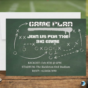 Invitation Plan de jeu de football sur tableau noir pour gran
