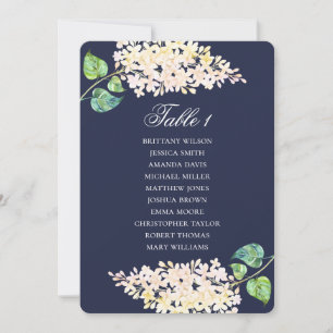 Invitation Plan de salle de la marine. Mariage aux fleurs de