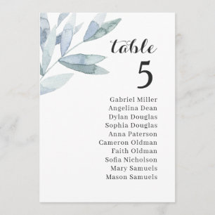 Invitation Plan de table de mariage à feuillage élégant. Tabl