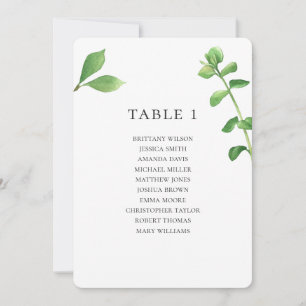 Invitation Plan de table de mariage botanique. Feuilles d'été