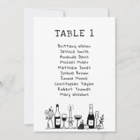 Plan de table de mariage dessiné à la main de faço