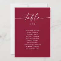 Plan de table de mariage élégant en écriture Bourg