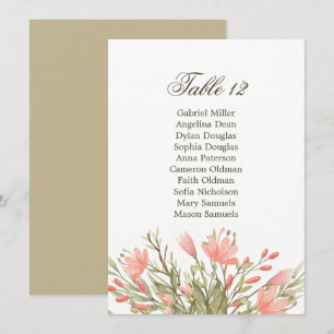 Invitation Plan de table de mariage floral élégant avec verdu