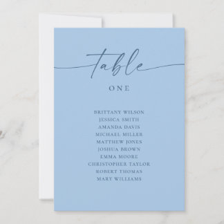 Invitation Plan de table de mariage moderne bleu pastel ciel
