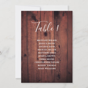 Invitation Plan de table de mariage rustique. Grange en bois