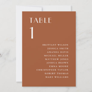 Invitation Plan de table de mariage Sienna   Terracotta d'aut