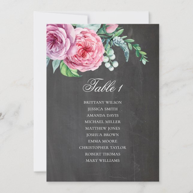 Invitation Plan de table de mariage sur tableau noir. Plan de (Devant)