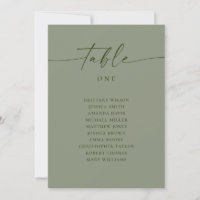 Plan de table de mariage vert sauge | Minimaliste