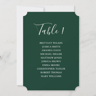 Invitation Plan de table de mariage vert simple. Écriture mod