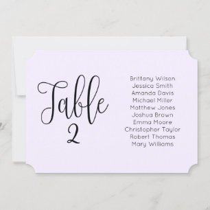 Invitation Plan de table de mariage violet. Moderne en paysag