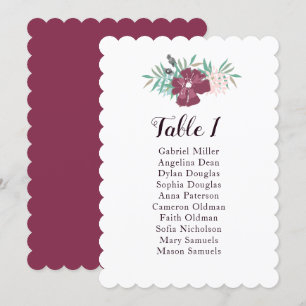 Invitation Plan de table d'été. Mariage aux fleurs violettes