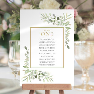 Invitation Plan de table élégant avec verdure Numéro 1