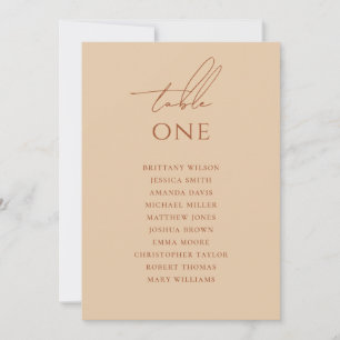 Invitation Plan de table élégant de mariage aux tons chauds d