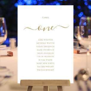 Invitation Plan de table élégant en écriture dorée numéro 1