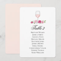 Plan de table Roses. Verre à vin. Mariage floral