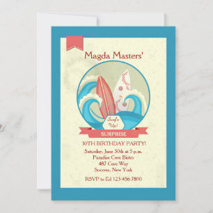 Invitation Planches de surf dans l'invitation de vagues