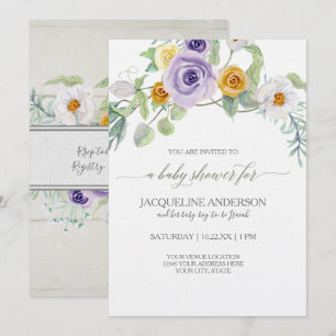 Invitation Planches en bois pour Baby Shower sur le thème de 