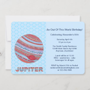 Invitation Planète Jupiter Coloré Espace Geek thème de l'espa