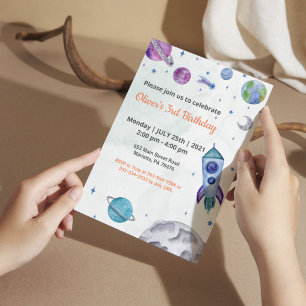 Invitation Planète Thème Garçon Anniversaire