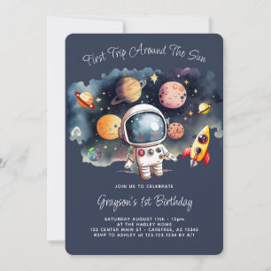 Invitation Planètes de l'Espace Extérieur Anniversaire