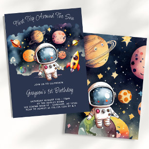 Invitation Planètes de l'espace extra-atmosphérique Bleu 1er