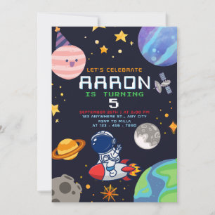 Invitation Planètes Et Étoiles Fête Anniversaire