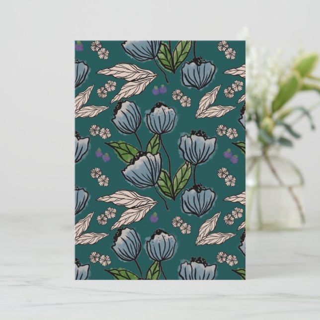 Invitation Planificateur personnalisé - Turquoise profond (Debout devant)