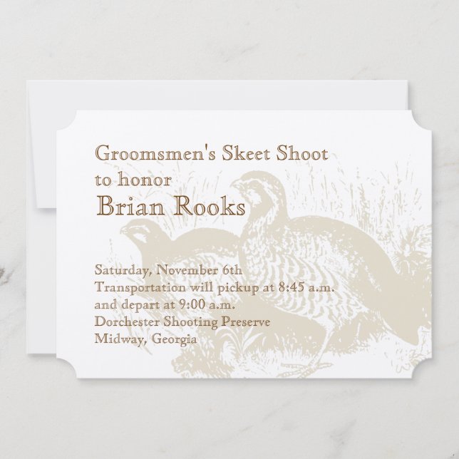 Invitation Plantation Golden Quail (Devant)