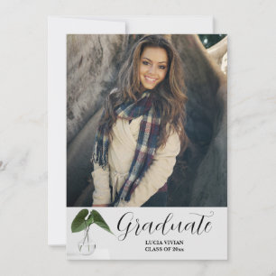 Invitation Plante classique Script de pot 5 Mémoire photo Gra