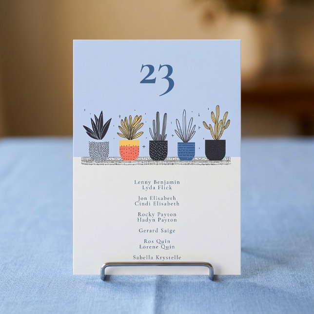 Invitation Plante de la maison botanique Tableau Nombre de pl (Botanical house plant Table Number seating chart.)