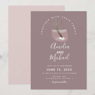 Invitation Plante moderne Tillandsia en Terarrium Mariage
