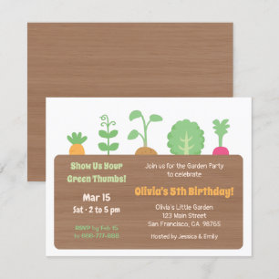Invitation Planter Box Enfants Jardin Fête d'anniversaire