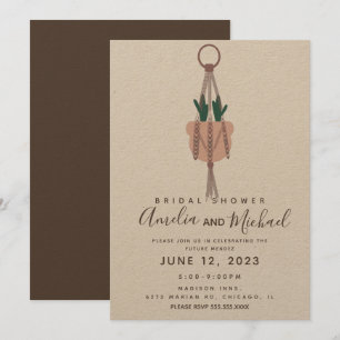 Invitation Planter Suspendu en Macramé pour Cactus pour Enter