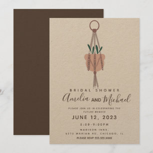 Invitation Planter Suspendu Moderne en Macramé pour Cadeau de