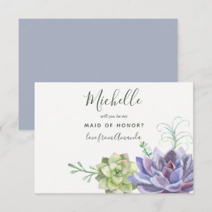 Invitation Plantes Succulents Serez-Vous Ma Fille D'Honneur