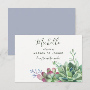 Invitation Plantes Succulents Serez-Vous Mon Chef D'Honneur