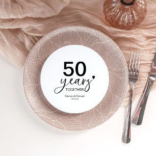 Invitation Plaque de chargeur d'anniversaire de mariage de 50
