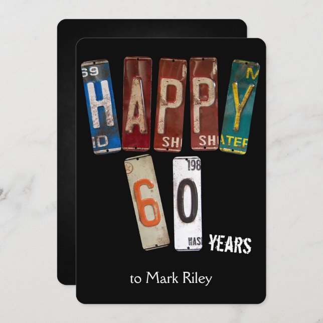 Invitation Plaques d'immatriculation du 60e anniversaire (Devant / Derrière)