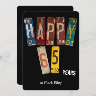 Invitation Plaques d'immatriculation du 65e anniversaire