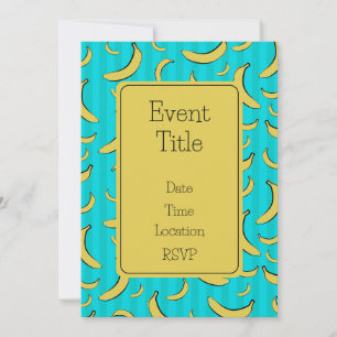 Invitation plate à motif banane