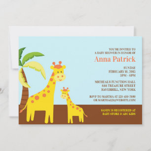 Invitation plate de baby shower mignon d'animaux