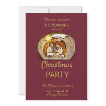 Invitation plate pour la fête de Noël de la famill