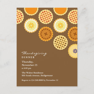 Invitation plate pour le dîner et les tartes de Th