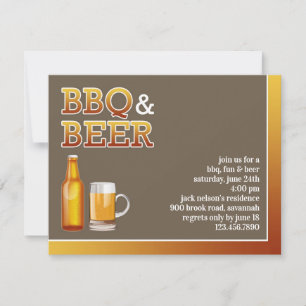 Invitation plate pour une fête BBQ & Bière